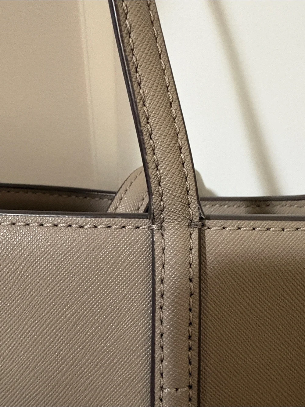 Tory Burch Taupe Saffiano Leather Tote